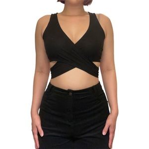 Black Wrap Tank Top
